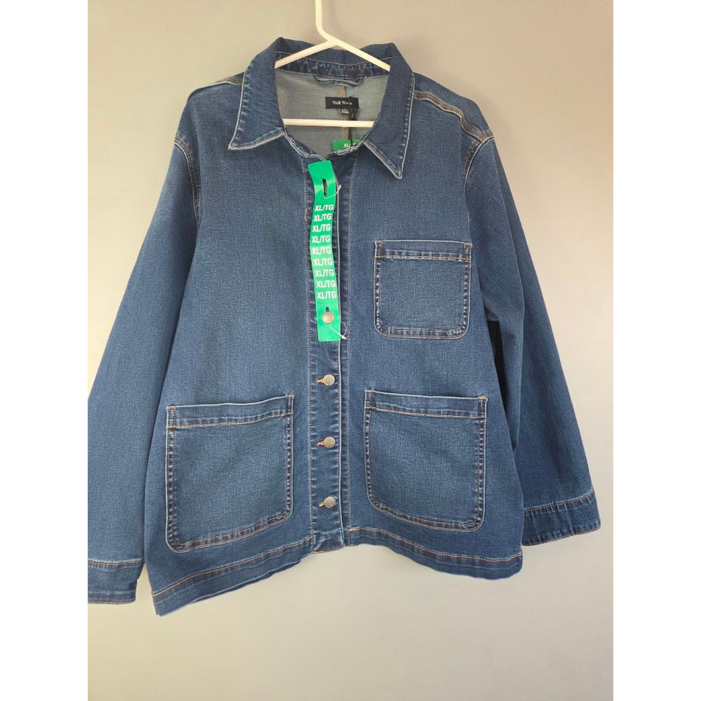 Women's Well Worn Blue Jean Jacket Plus Size XL
